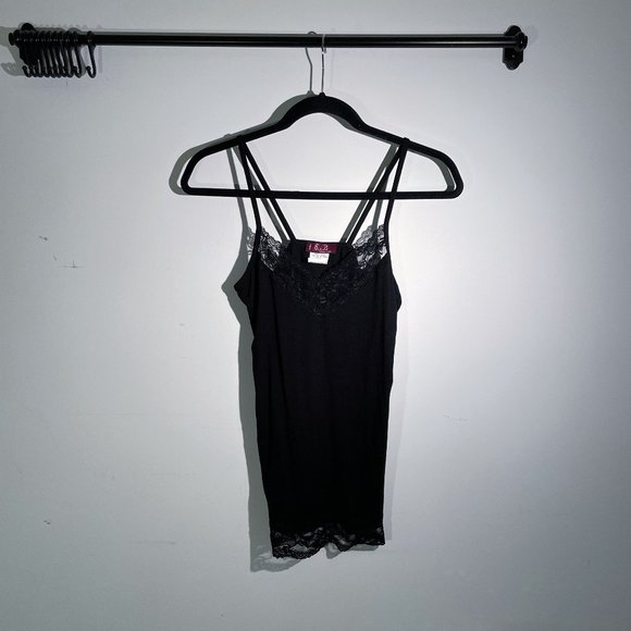 Born to be... | BLACK LACE V-NECK TANK - Picture 1 of 2